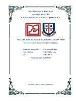 XÂY DỰNG KẾ HOẠCH MARKETING CHO SẢN PHẨM “GREEN FARM” TẠI CẦN THƠ ECOLODGE