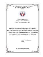 Đề xuất biện pháp nâng cao chất lượng học tập của sinh viên ngành sư phạm tiếng anh trường đại học sư phạm kỹ thuật thành phố hồ chí minh trong giai đoạn từ 2018 -2020