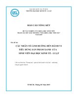 Các nhân tố ảnh hưởng đến hành vi tiêu dùng sản phẩm xanh của sinh viên đh kinh tế - luật