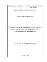 Nâng cao tính chính luận trong bản tin tài chính trên kênh vtv1 đài truyền hình việt nam 