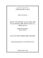 Quản lý nề nếp học tập của học sinh ở các trường THPT huyện si ma cai, tỉnh lào cai 