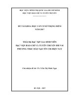 Thái độ học tập của sinh viên học viện báo chí và tuyên truyền đối với phương thức đào tạo tín chỉ hiện nay 