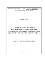 Vận dụng tư tưởng hồ chí minh về giáo dục lý luận chính trị vào việc nâng cao chất lượng giảng dạy lý luận chính trị tại trường chính trị tỉnh hải dương hiện nay 
