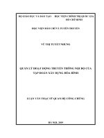 Quản lý hoạt động truyền thông nội bộ tại tập đoàn xây dựng hòa bình 