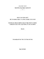 ĐÁNH GIÁ HOẠT ĐỘNG QUẢN TRỊ CHẤT LƯỢNG CHUỖI CUNG ỨNG TẠI CÔNG TY SCAVI HUẾ 