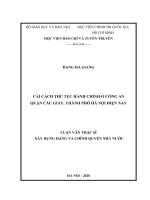 Cải cách thủ tục hành chính ở công an quận cầu giấy, thành phố hà nội hiện nay 