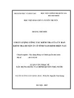 Chất lượng công tác kiểm tra của ủy ban kiểm tra huyện ở tỉnh nam định  hiện nay 