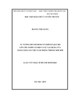 Tư tưởng hồ chí minh về thời kỳ quá độ lên chủ nghĩa xã hội và sự vận dụng của đảng cộng sản việt nam trong thời kỳ đổi mới 