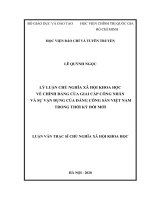 Lý luận chủ nghĩa xã hội khoa học về chính đảng của giai cấp công nhân và sự vận dụng của đảng công sản việt nam thời kỳ đổi mới 