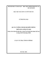Quản lý hình ảnh bộ đội biên phòng trên báo chí quân đội (khảo sát báo quân đội nhân dân và kênh truyền hình quốc phòng việt nam từ tháng 102019 đến tháng 32020) 