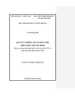 Quản lý thông tin về quốc hội trên sóng truyền hình (khảo sát chương trình quốc hội với cử tri trên kênh vtv1 và quốc hội với cử tri trên kênh truyền hình quốc hội năm 2019) 