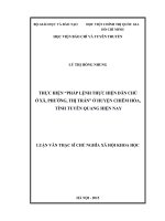 Thực hiện pháp lệnh thực hiện dân chủ ở xã, phường, thị trấn ở huyện chiêm hóa, tỉnh tuyên quang 