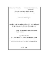 Cải cách thủ tục hành chính ở ủy ban nhân dân huyện thạch hà, tỉnh hà tĩnh hiện nay 