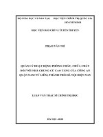 Quản lý hoạt động phòng cháy, chữa cháy đối với nhà chung cư cao tầng của công an quận nam từ liêm, thành phố hà nội hiện nay 