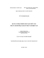 Quản lý hoạt động đào tạo chức sắc nhà tu hành phật giáo ở việt nam hiện nay 