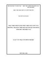 Thực hiện pháp lệnh thực hiện dân chủ ở xã, phường, thị trấn trên địa bàn huyện thanh ba, tỉnh phú thọ hiện nay 