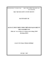 Quản lý, phát triển video trên báo mạng điện tử việt nam hiện nay (khảo sát vtc vn, tuoitre vn, vnexpress net từ tháng 12019 đến tháng 62019) 