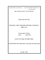 Giáo dục y đức cho sinh viên hệ cao đẳng y hiện nay 