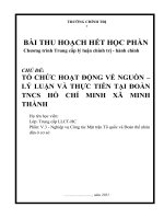 tiểu luận TCCT   tổ CHỨC HOẠT ĐỘNG về NGUỒN – lý LUẬN và THỰC TIỄN tại đoàn TNCS hồ CHÍ MINH xã MINH THÀNH
