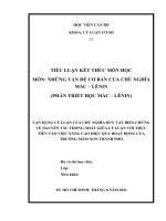 TIỂU LUẬN   vận DỤNG lý LUẬN của CHỦ NGHĨA DUY vật BIỆN CHỨNG về NGUYÊN tắc THỐNG NHẤT GIỮA lý LUẬN với THỰC TIỄN vào VIỆC NÂNG CAO HIỆU QUẢ HOẠT ĐỘNG của TRƯỜNG mầm NON THÀNH PHỐ