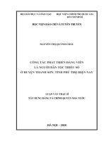 Công tác phát triển đảng viên là người dân tộc thiểu số ở huyện thanh sơn, tỉnh phú thọ hiện nay 