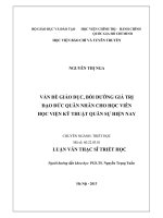 Vấn đề giáo dục, bồi dưỡng giá trị đạo đức quân nhân cho học viên học viện kỹ thuật quân sự hiện nay 