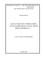 Quản lý nhà nước về phòng chống tệ nạn xã hội ở quận cầu giấy, thành phố hà nội hiện nay 