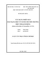 Xây dựng phiên bản báo mạng điện tử dành cho môi trường điện thoại di động (khảo sát báo điện tử vietnamplus và cnn) 