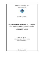 Luận án Tiến sĩ Đánh giá giá trị kinh tế của sản phẩm rừng bần tại đồng bằng sông Cửu Long