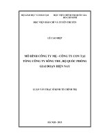 Mô hình công ty mẹ   công ty con tại tổng công ty song thu, bộ quốc phòng giai đoạn hiện nay 