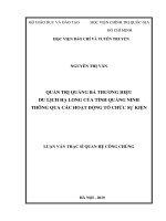 Quản trị quảng bá thương hiệu du lịch hạ long của tỉnh quảng ninh thông qua các hoạt động tổ chức sự kiện 
