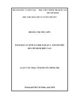 Đảm bảo an sinh xã hội ở quận 1, thành phố hồ chí minh hiện nay 