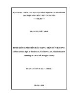 Định kiến giới trên báo mạng điện tử việt nam (khảo sát báo mạng điện tử tuoitre vn, vnexpress net, giadinh net vn từ tháng 01 2014 đến tháng 12 2016) 