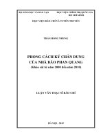 Phong cách ký chân dung của nhà báo phan quang (khảo sát từ năm 2000 đến năm 2010) 