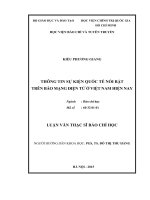 Thông tin sự kiện quốc tế nổi bật trên báo mạng điện tử ở việt nam hiện nay 