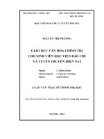 Giáo dục văn hóa chính trị cho sinh viên học viện báo chí và tuyên truyền hiện nay 