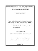 Chất lượng lãnh đạo của chi bộ thôn, bản ở huyện quang bình, tỉnh hà giang hiện nay 