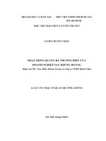 Hoạt động quảng bá thương hiệu của doanh nghiệp sau khủng hoảng (khảo sát th  true milk, masan group và công ty tnhh mạnh cầm) 