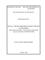 Quản lý chương trình phát thanh cấp huyện tại thanh hóa (khảo sát đài truyền thanh – truyền hình huyện thạch thành, ngọc lặc và cẩm thủy từ 12018 đến 122018) 