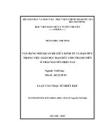 Vận dụng mối quan hệ giữa kinh tế và đạo đức trong việc giáo dục đạo đức cho thanh niên ở thái nguyên hiện nay 