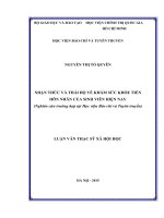 Nhận thức và thái độ về khám sức khỏe tiền hôn nhân của sinh viên hiện nay (nghiên cứu trường hợp tại học viện báo chí và tuyên truyền) 