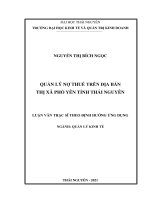 Quản lý nợ thuế trên địa bàn thị xã phổ yên tỉnh thái nguyên 