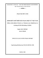 Định kiến giới trên báo mạng điện tử việt nam (khảo sát báo mạng điện tử tuoitre vn, vnexpress net, giadinh net vn từ tháng 01 2014 đến tháng 12 2016) TT 