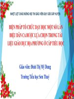 Biện pháp tổ chức dạy học một số làn điệu dân ca được lựa chọn trong tài liệu giáo dục địa phương ở cấp tiểu học