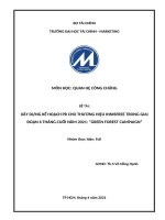 XÂY DỰNG KẾ HOẠCH PR CHO THƯƠNG HIỆU INNISFREE TRONG GIAI ĐOẠN 6 THÁNG CUỐI NĂM 2021: “GREEN FOREST CAMPAIGN”