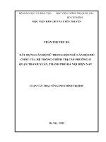 Xây dựng cán bộ nữ trong đội ngũ cán bộ chủ chốt của hệ thống chính trị cấp phường ở quận thanh xuân, thành phố hà nội hiện nay 