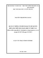 Quản lý thông tin đối ngoại về chủ quyền biển, đảo trên báo mạng điện tử hiện nay (khảo sát dangcongsan vn, vietnamplus vn, vov vn năm 2017) 