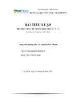 BÀI TIỂU LUẬN TÊN HỌC PHẦN HỆ THỐNG ĐIỆN ĐIỆN TỬ Ô TÔ