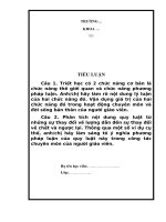 Tiểu luận triết  chức năng thế giới quan và phương pháp luận của triết học   nội dung quy luật lượng chất