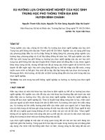 Xu hướng lựa chọn nghề nghiệp của học sinh trung học phổ thông trên địa bàn huyện Bình Chánh